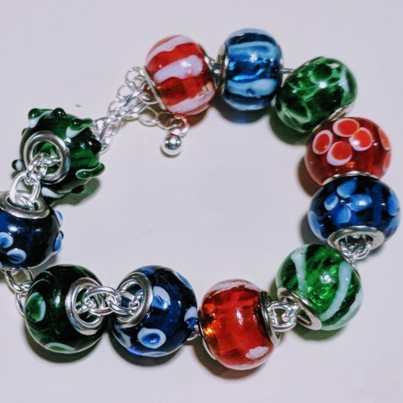 Murano glass beaded bracelet. 20+ bead colors - Picture 1 of 1
